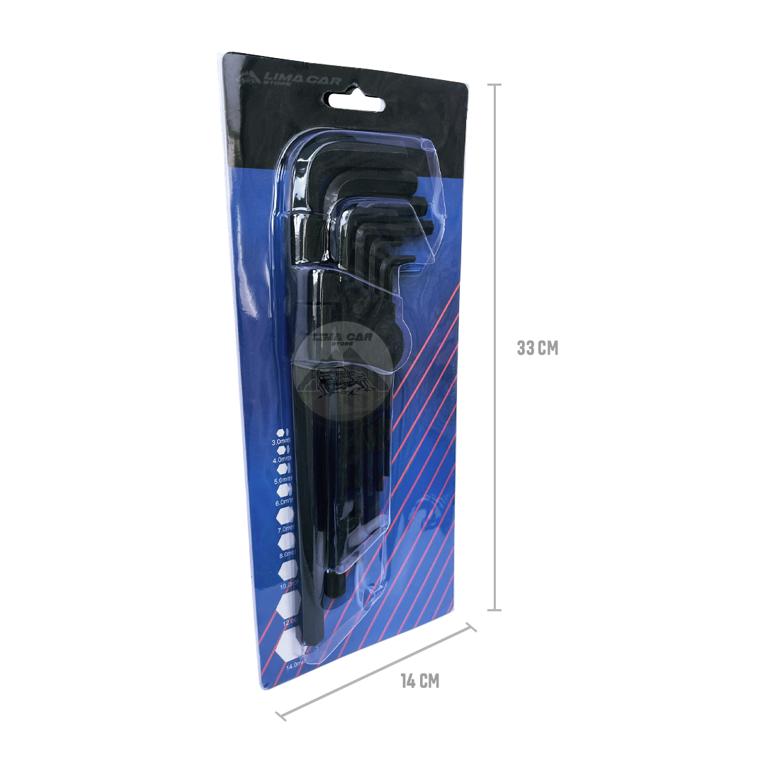 SET 9 LLAVES L ALLEN 3-14 MM IMPACTO HEX - 3