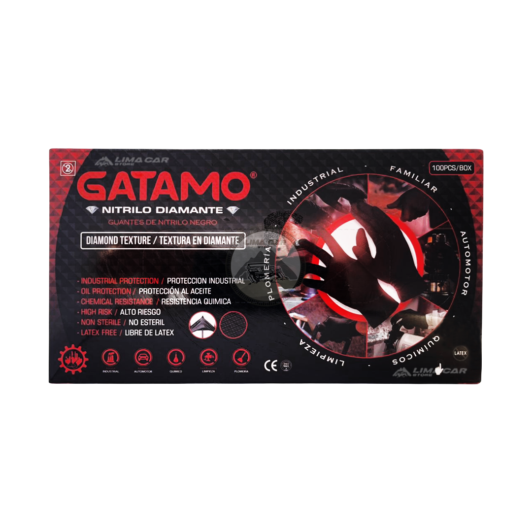 GUANTES NITRILO DIAMANTE X 100 UND USO AUTOMOTRIZ- TALLER - 1