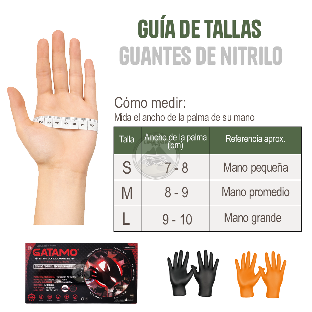 GUANTES NITRILO DIAMANTE X 100 UND USO AUTOMOTRIZ- TALLER - 5