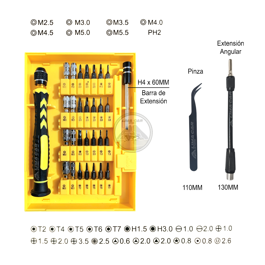 KIT 38 PZS DESARMADORES PARA CELULAR LAPTOP - REPARACIÓN - 3