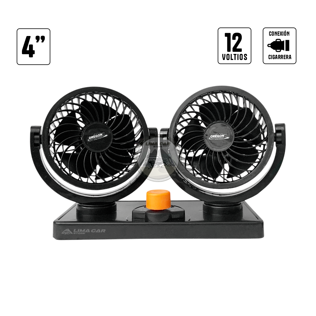 VENTILADOR DOBLE GRADUABLE 360° 12V AUTO CAMIONETA - 1