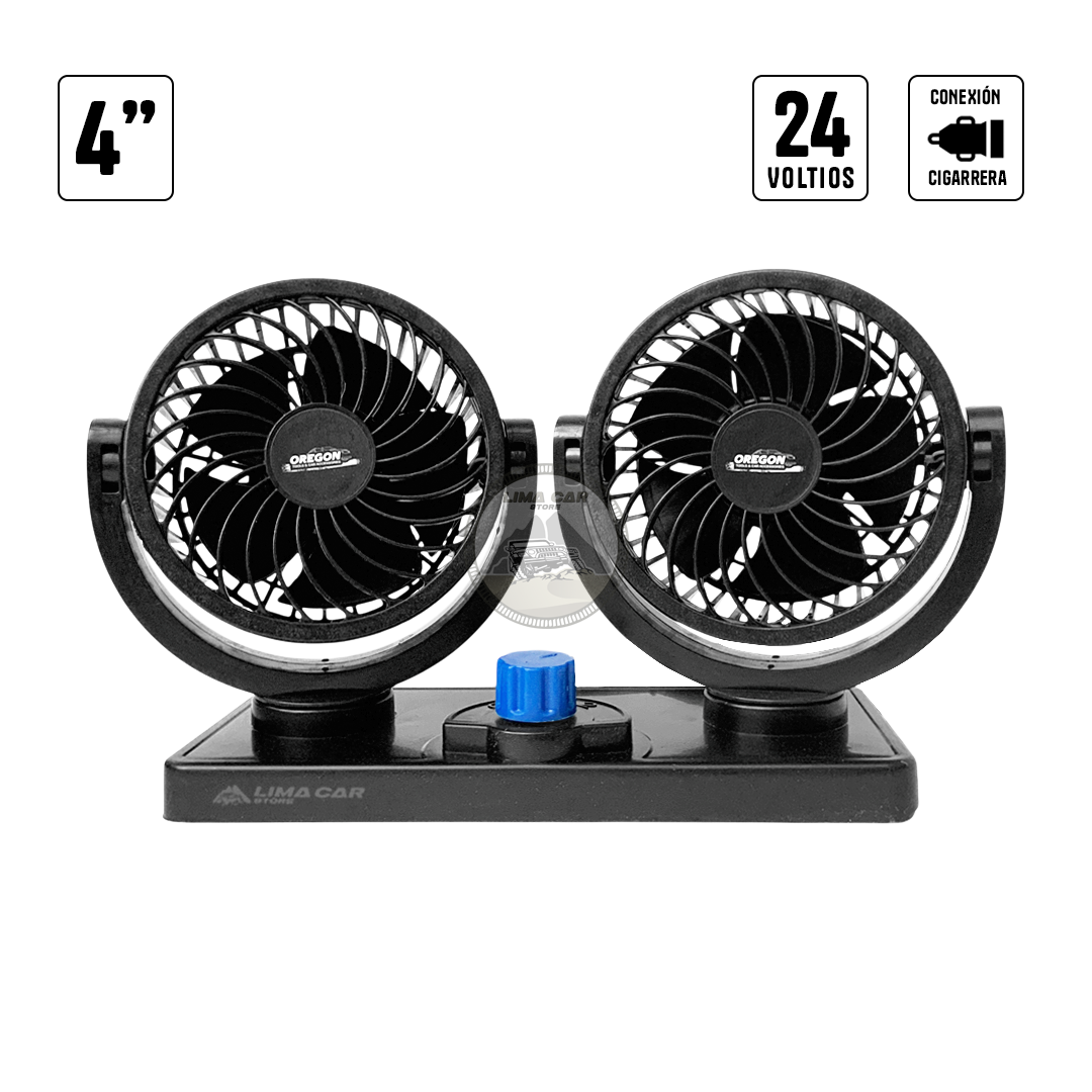 VENTILADOR DOBLE GRADUABLE 360° 24V AUTO CAMIONETA - 1