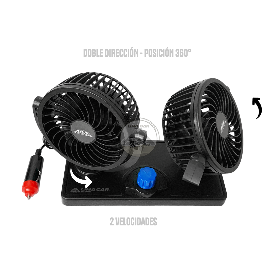 VENTILADOR DOBLE GRADUABLE 360° 24V AUTO CAMIONETA - 2