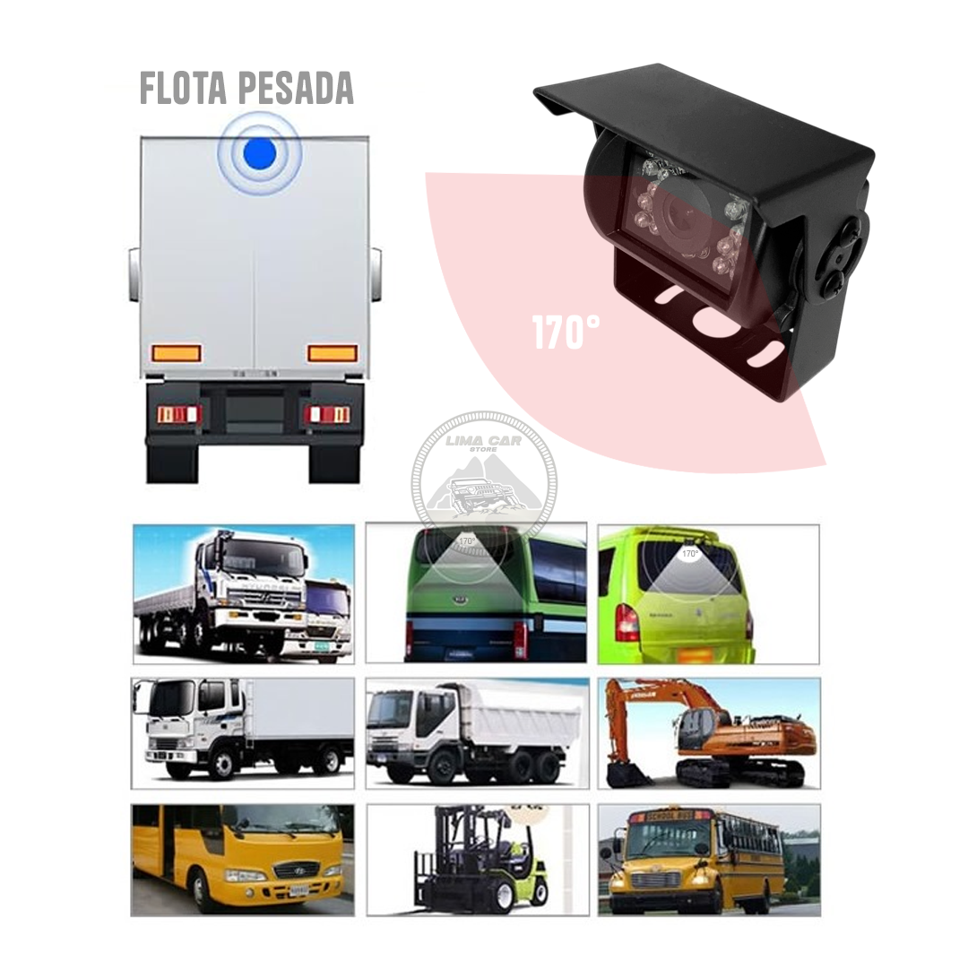 KIT CÁMARA DE RETROCESO PARA AUTO CAMION 12/24V - 3
