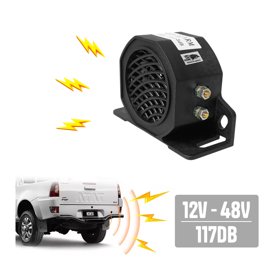 SIRENA ALARMA DE RETROCESO 12/48V 117DB FLOTA PESADA - 2