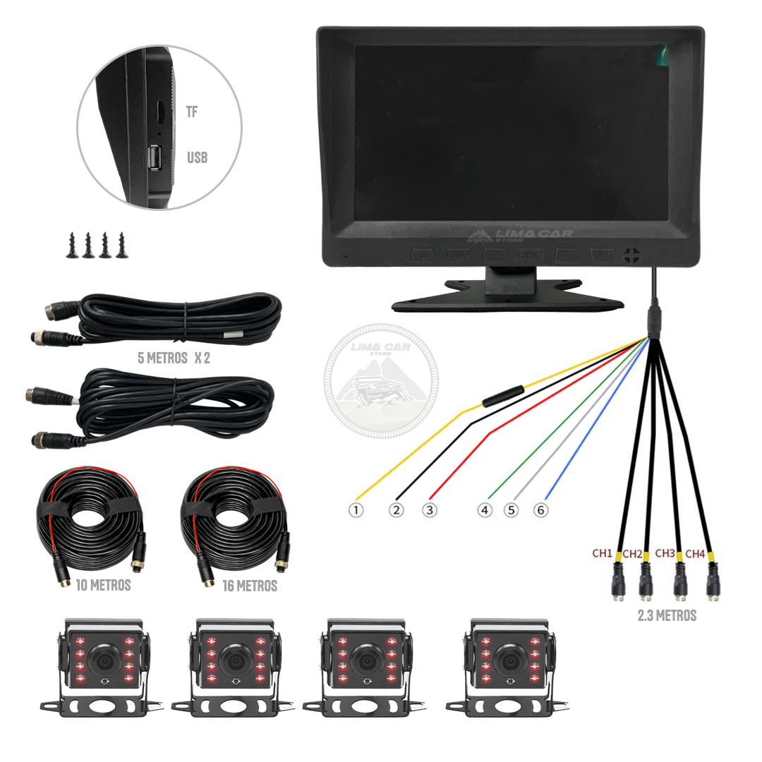 KIT 4 CÁMARAS DE RETROCESO PARA CAMIÓN 12/24V - 3