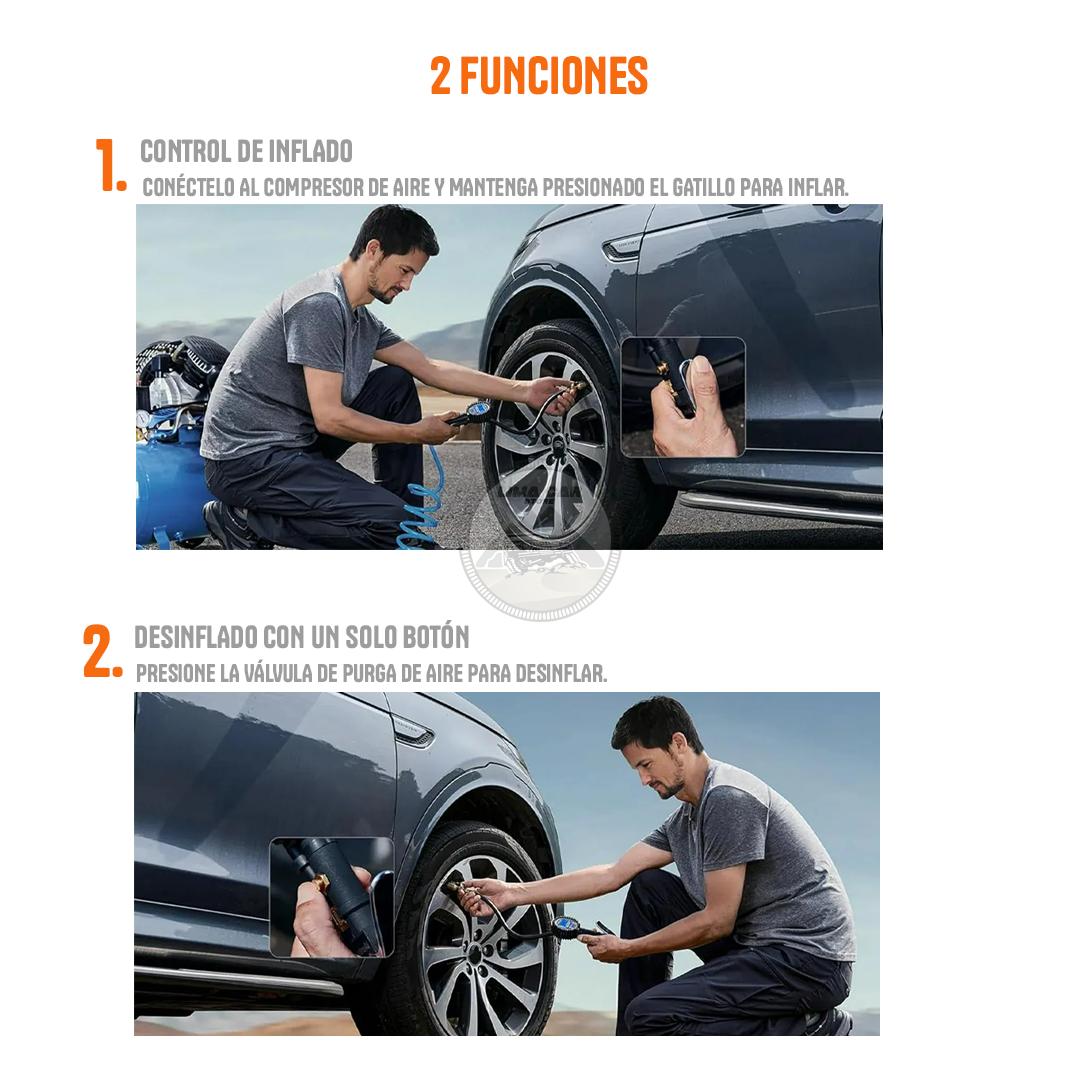 INFLADOR MEDIDOR DE PRESIÓN DIGITAL NEUMÁTICO 250 PSI - 3