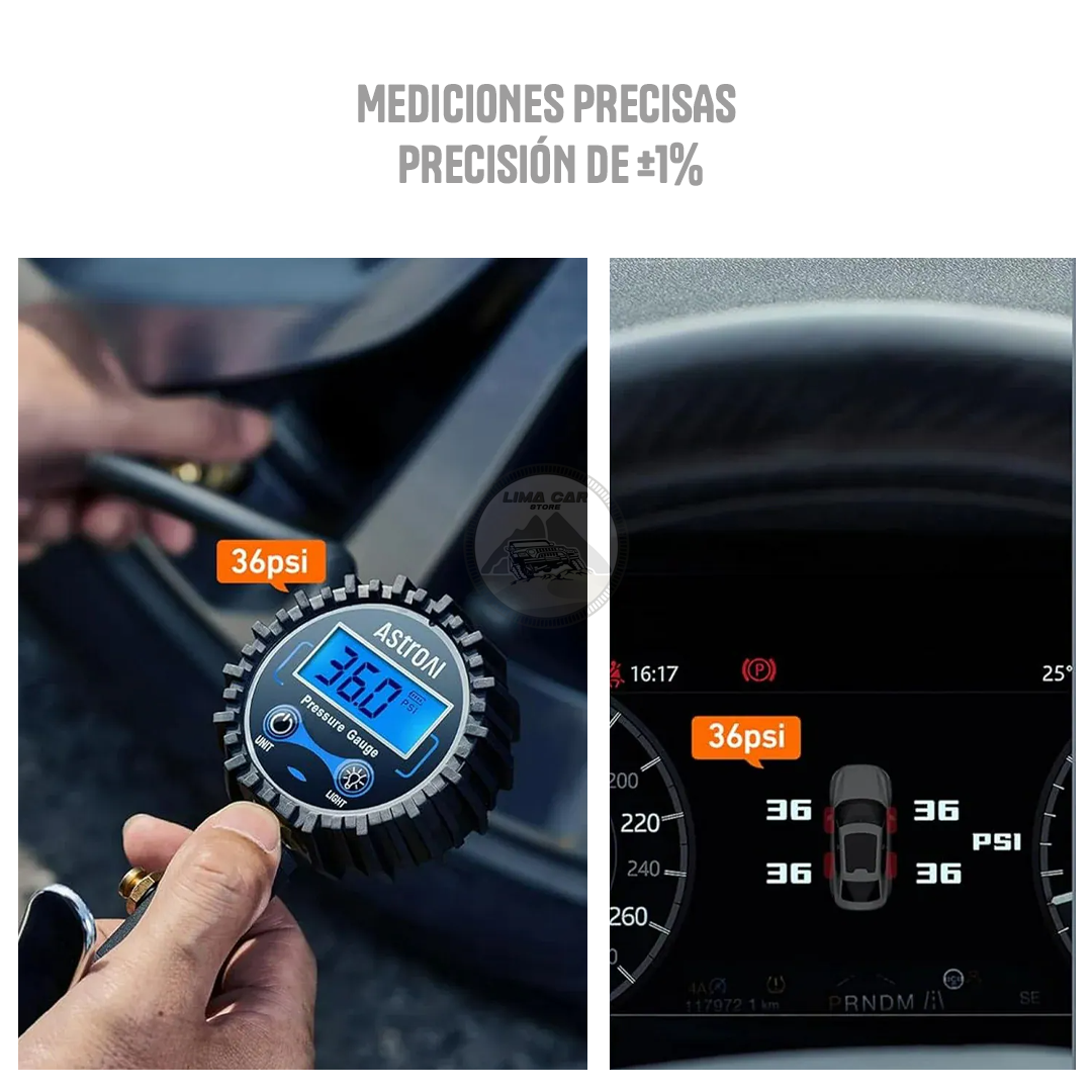 INFLADOR MEDIDOR DE PRESIÓN DIGITAL NEUMÁTICO 250 PSI - 5