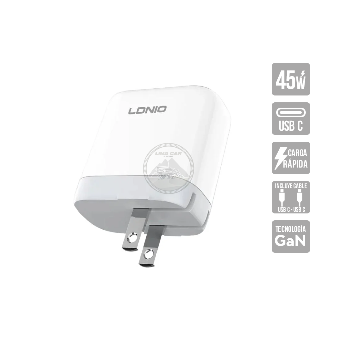 CARGADOR RÁPIDO UNIVERSAL 45W GAN PD LDNIO - 1