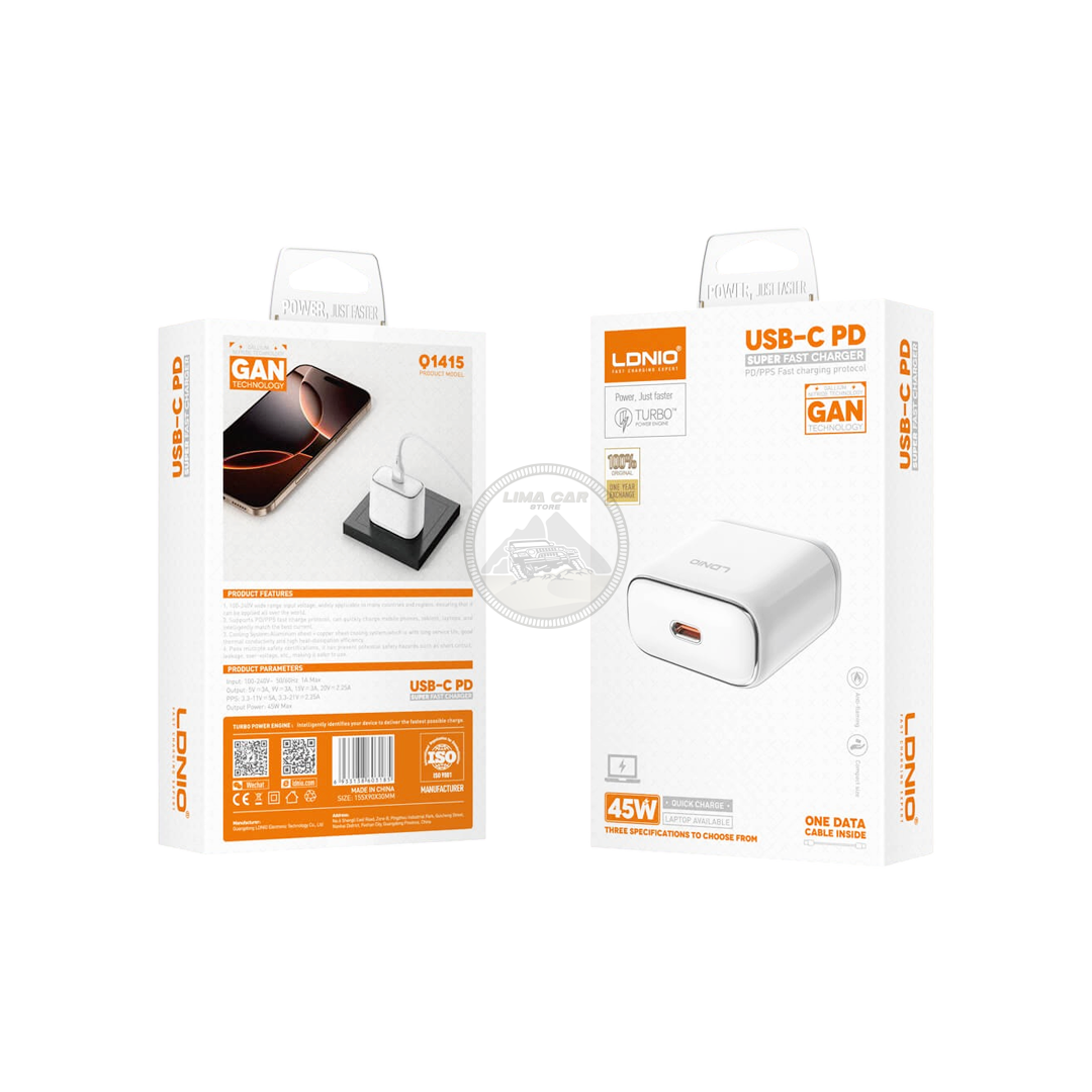 CARGADOR RÁPIDO UNIVERSAL 45W GAN PD LDNIO - 5