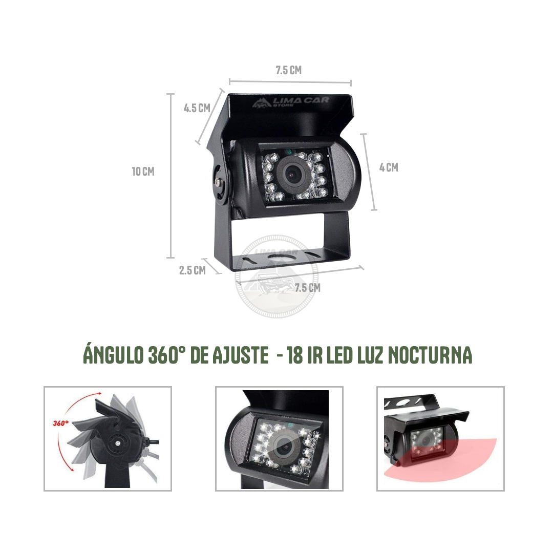 CÁMARA DE RETROCESO PARA AUTO CAMIÓN 12/24V - 2
