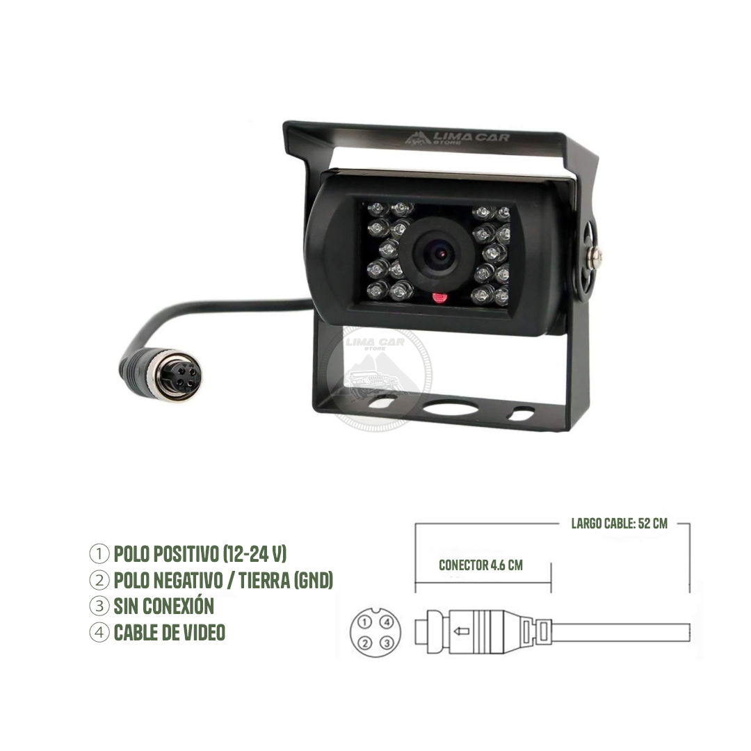 CÁMARA DE RETROCESO PARA AUTO CAMIÓN 12/24V - 3