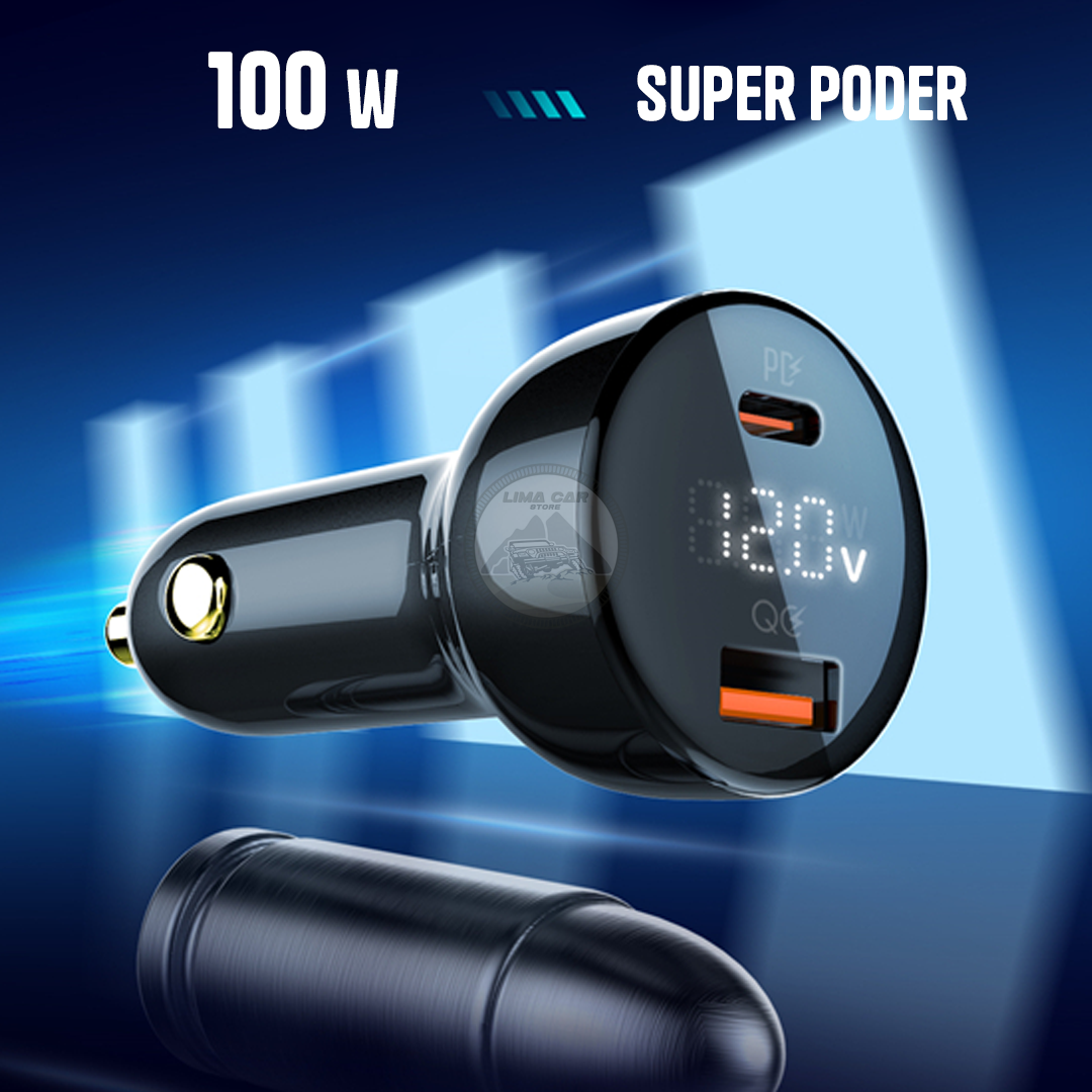 CARGADOR PARA AUTO 100W USB/TIPO C CARGA RÁPIDA LDNIO C101 - 5