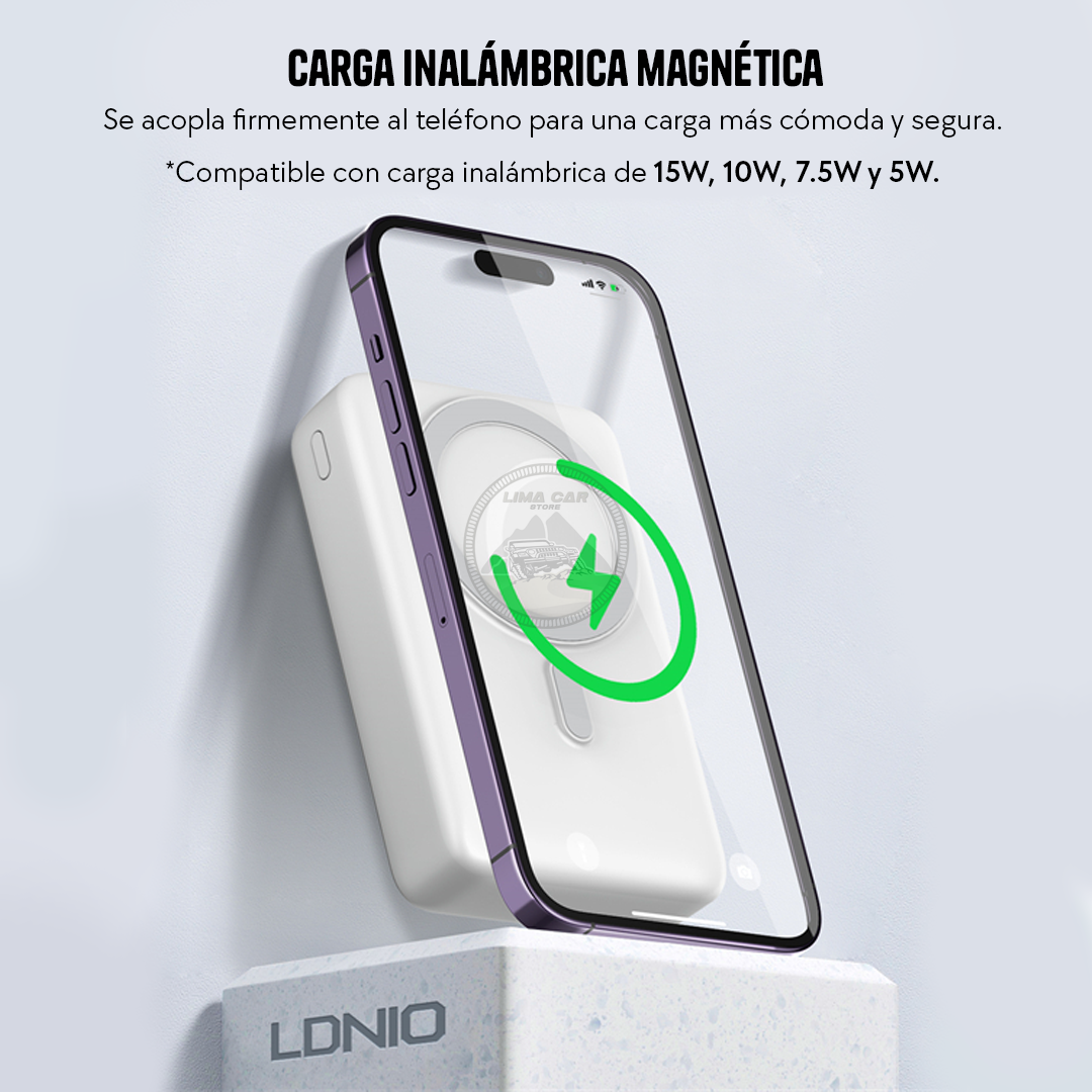 POWERBANK MAGNÉTICO CARGA INALÁMBRICA 20000 MAH 22.5W LDNIO - 2