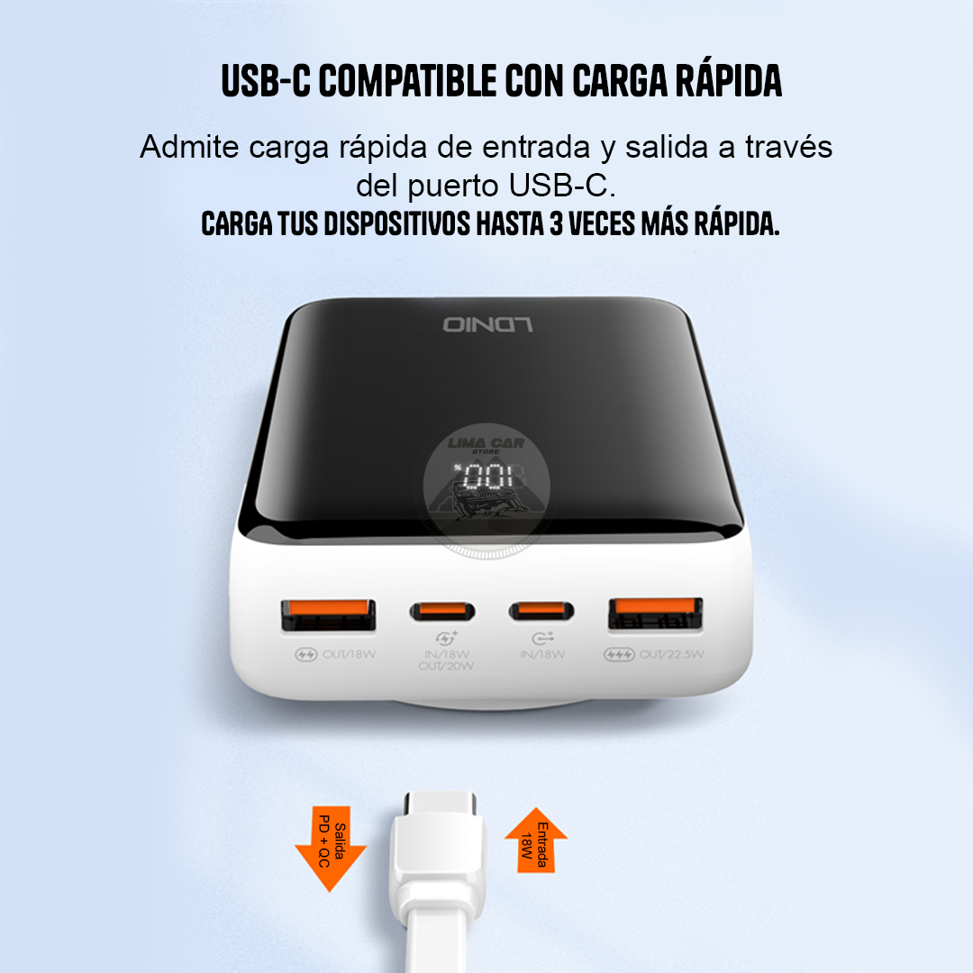 POWERBANK MAGNÉTICO CARGA INALÁMBRICA 20000 MAH 22.5W LDNIO - 4