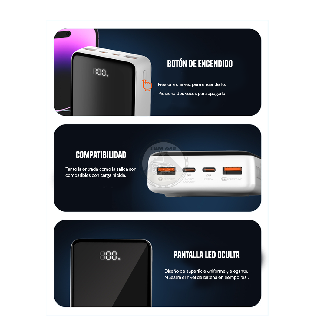 POWERBANK MAGNÉTICO CARGA INALÁMBRICA 20000 MAH 22.5W LDNIO - 5