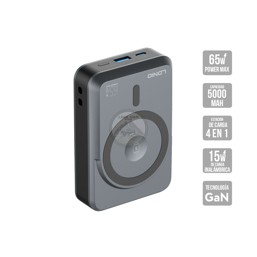 POWERBANK MAGNÉTICO CARGA INALÁMBRICA 5000 MAH 65W LDNIO - 1
