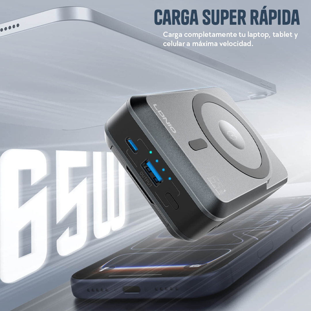 POWERBANK MAGNÉTICO CARGA INALÁMBRICA 5000 MAH 65W LDNIO - 5