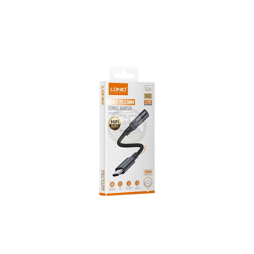 ADAPTADOR AUDIO TIPO C A JACK 3.5 MM HEMBRA LDNIO LS-Y80C - 6