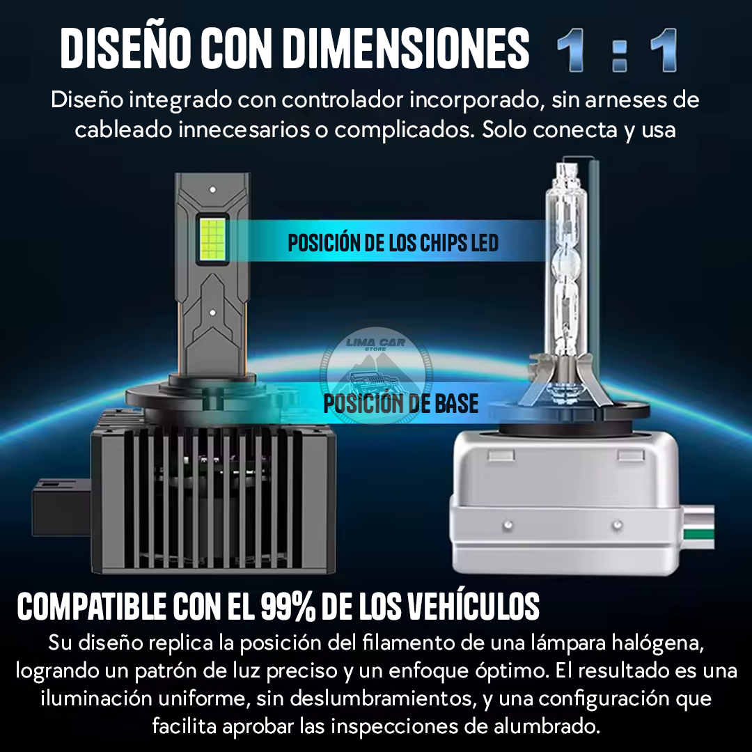 PAR FOCOS LED D5S DUALVISION 28K 12V 280W AUTO CAMIONETA - 5