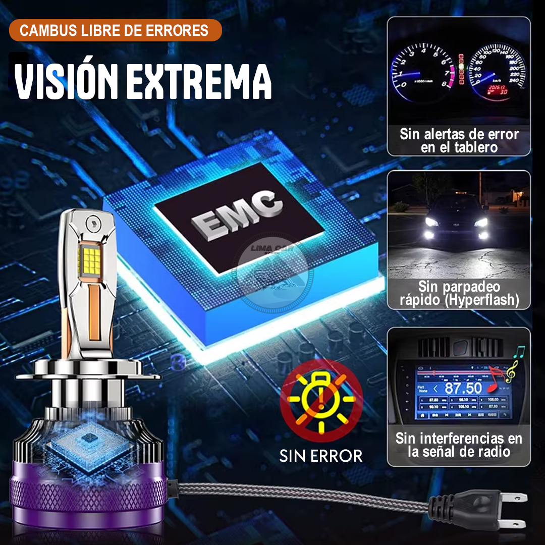 PAR FOCOS LED H4 9003 HB2 DUALVISION 300W 12V AUTO CAMIONETA - 4