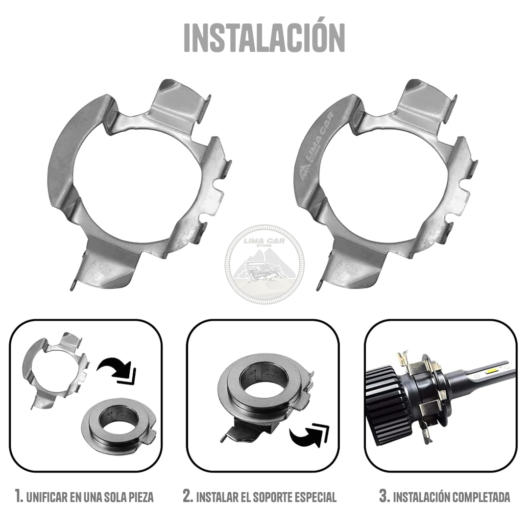ADAPTADORES PARA FOCO LED H7 2 PIEZAS - 2