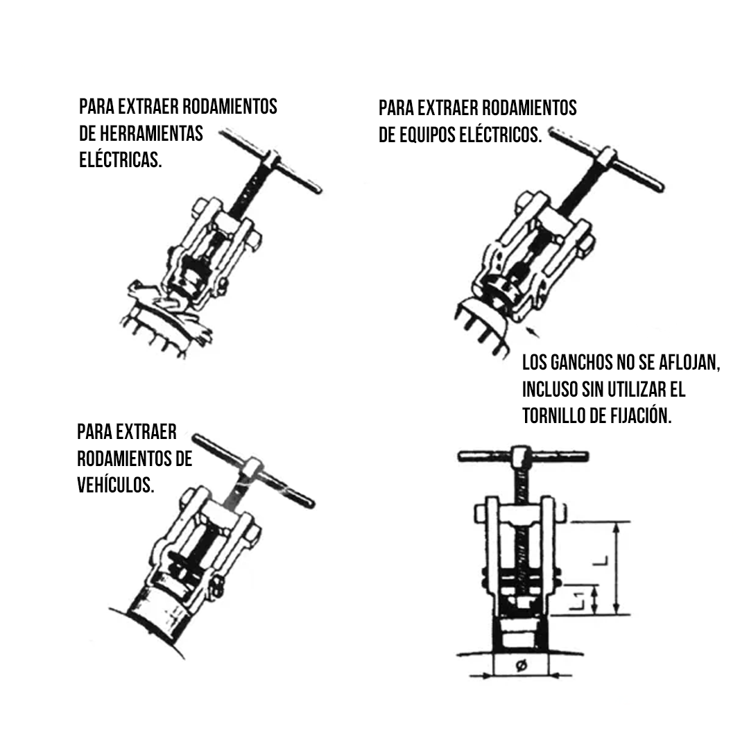 EXTRACTOR DE RODAJE LABIO FINO 6” AUTOMOTRIZ - 6