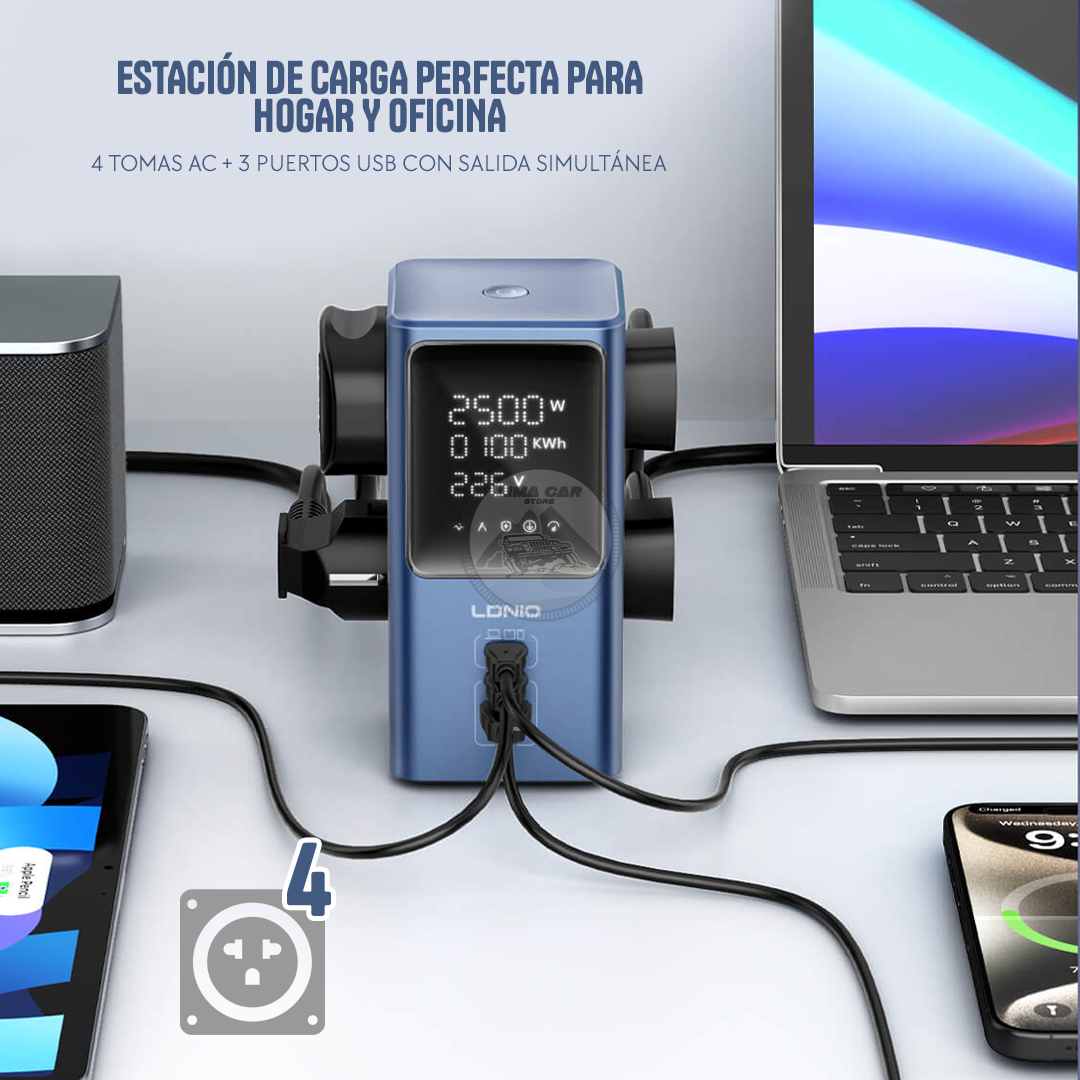 EXTENSIÓN TOMA CORRIENTE USB/C 45W PD CARGA RÁPIDA 4 SOCKETS - 2
