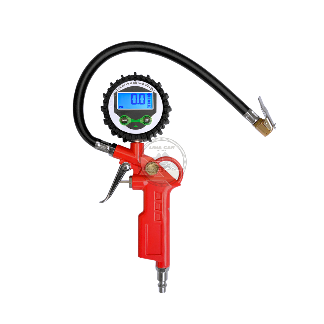 INFLADOR MANOMETRO MEDIDOR PRESIÓN DIGITAL NEUMÁTICO 230 PSI - 1