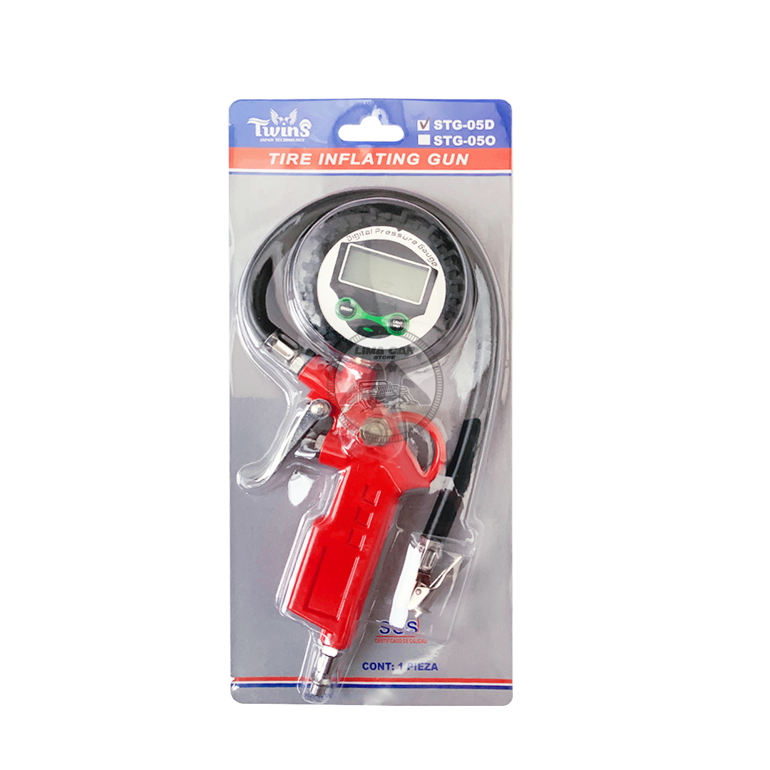 INFLADOR MANOMETRO MEDIDOR PRESIÓN DIGITAL NEUMÁTICO 230 PSI - 3