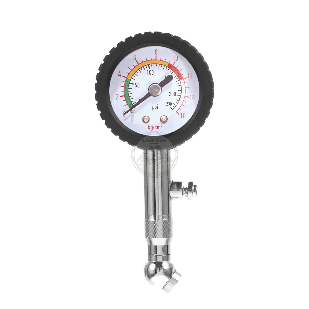 MEDIDOR DE PRESIÓN ANÁLOGO NEUMATICO LLANTA METÁLICO 230PSI - 1