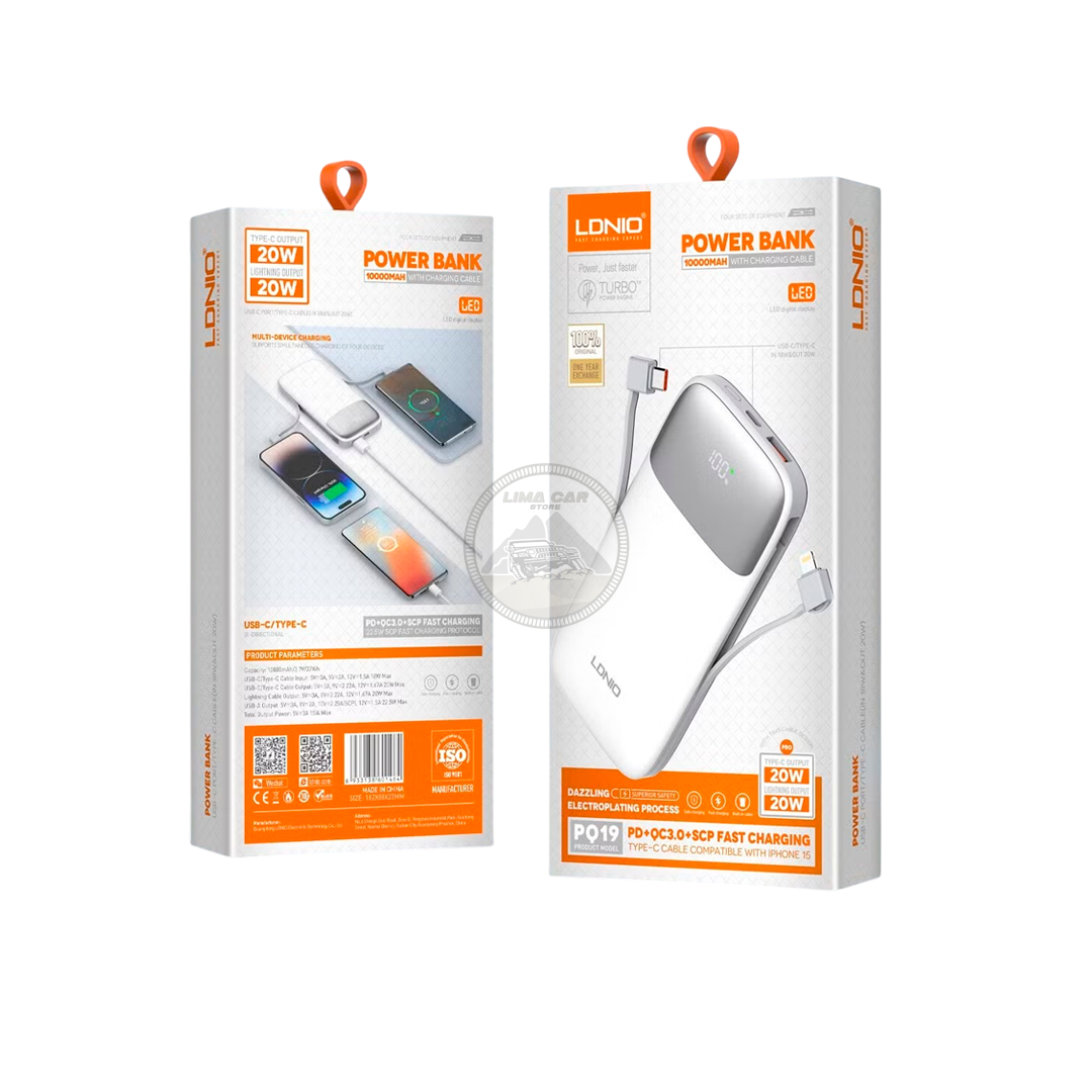 POWER BANK 10000 MAH 22.5W LDNIO + 2 CABLES - 5