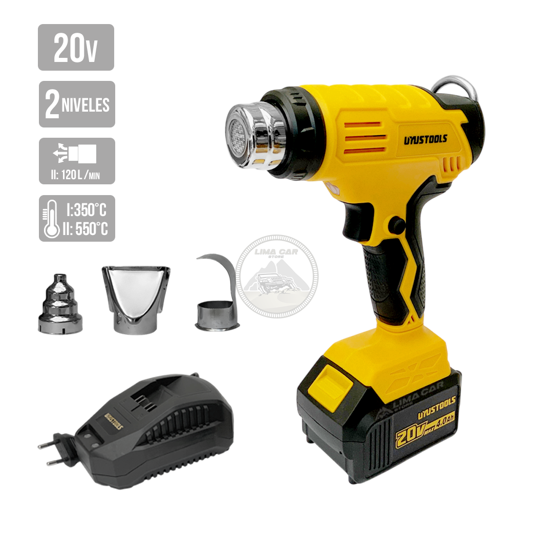 PISTOLA DE CALOR INALÁMBRICA PROFESIONAL 350°C - 550°C 20V 4AH - 1