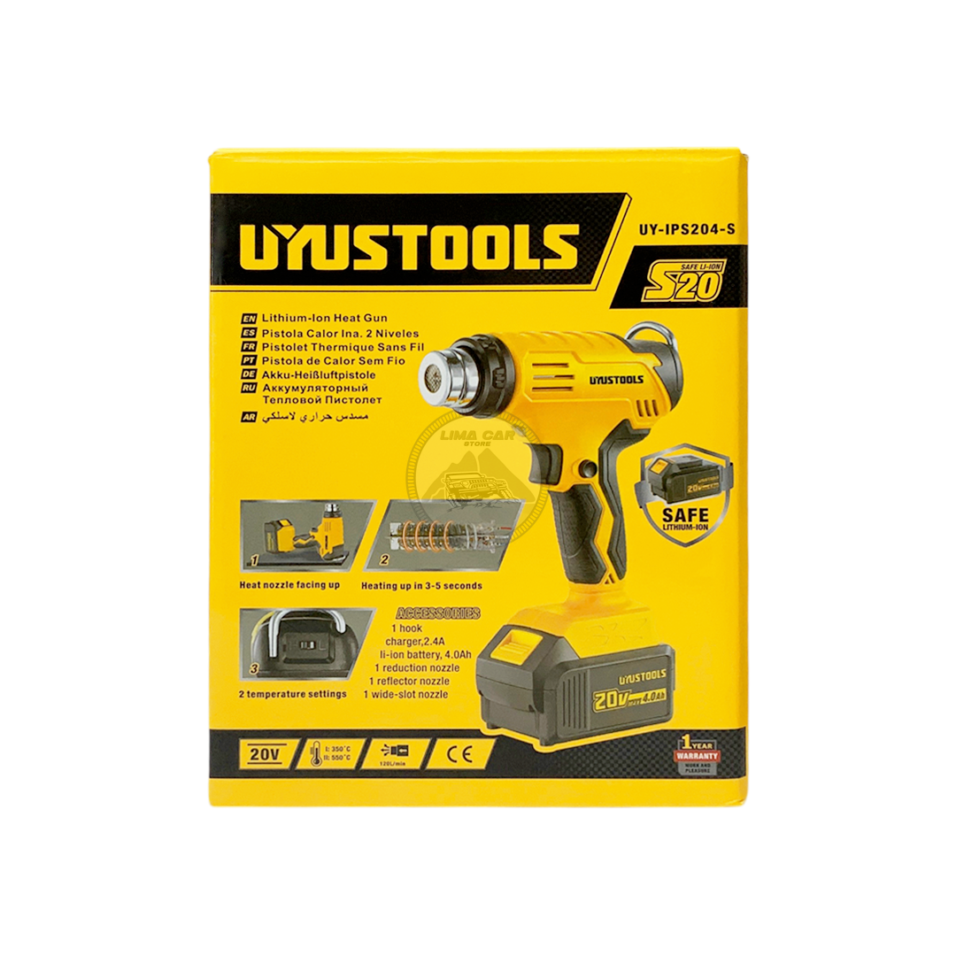 PISTOLA DE CALOR INALÁMBRICA PROFESIONAL 350°C - 550°C 20V 4AH - 4