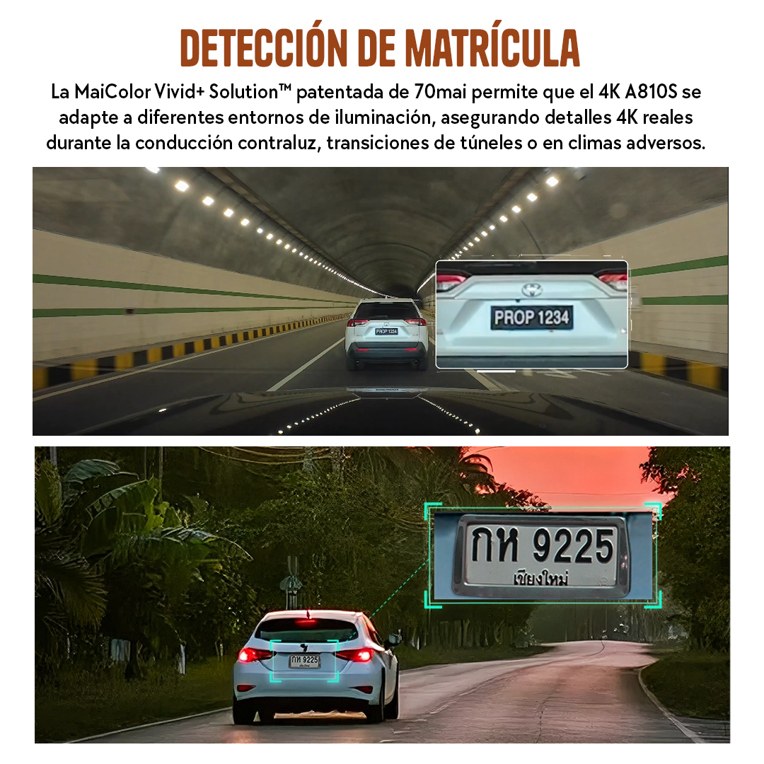 CÁMARA PARA AUTOS DASHCAM 4K + 128GB FRONTAL Y TRASERA 70MAI - 4