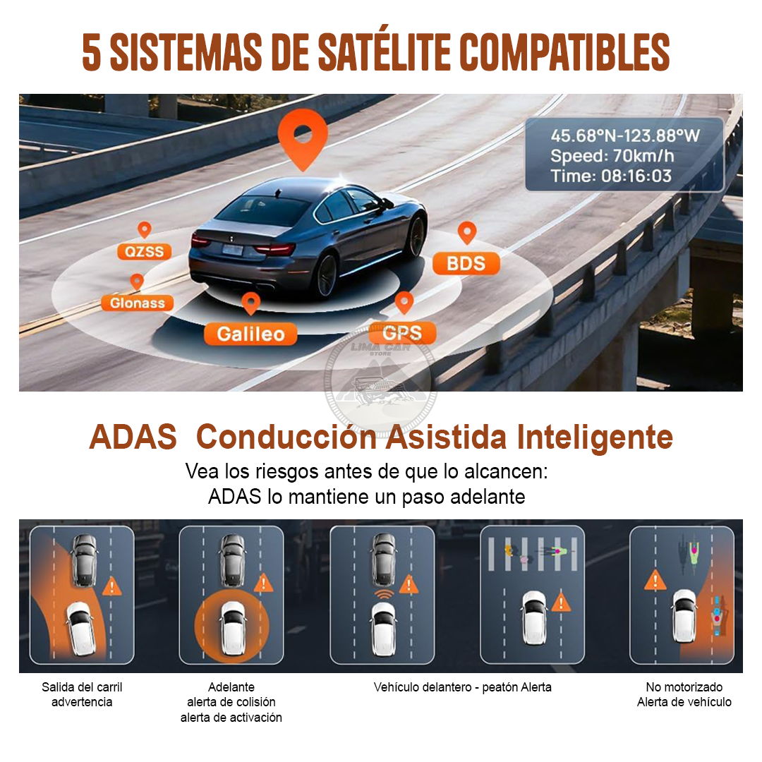 CÁMARA PARA AUTOS DASHCAM 4K + 128GB FRONTAL Y TRASERA 70MAI - 5