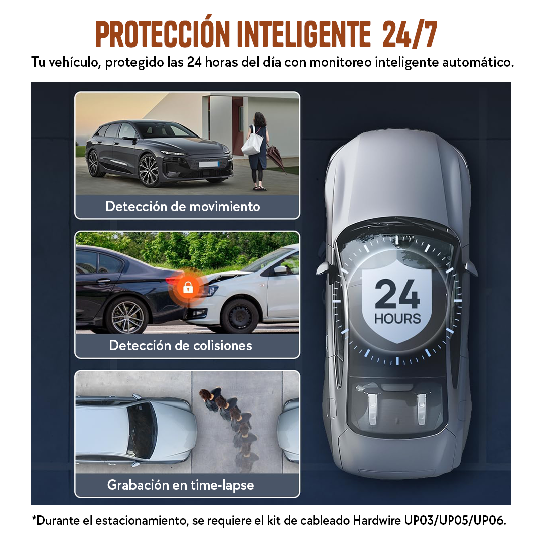 CÁMARA PARA AUTOS DASHCAM 4K + 128GB FRONTAL Y TRASERA 70MAI - 8
