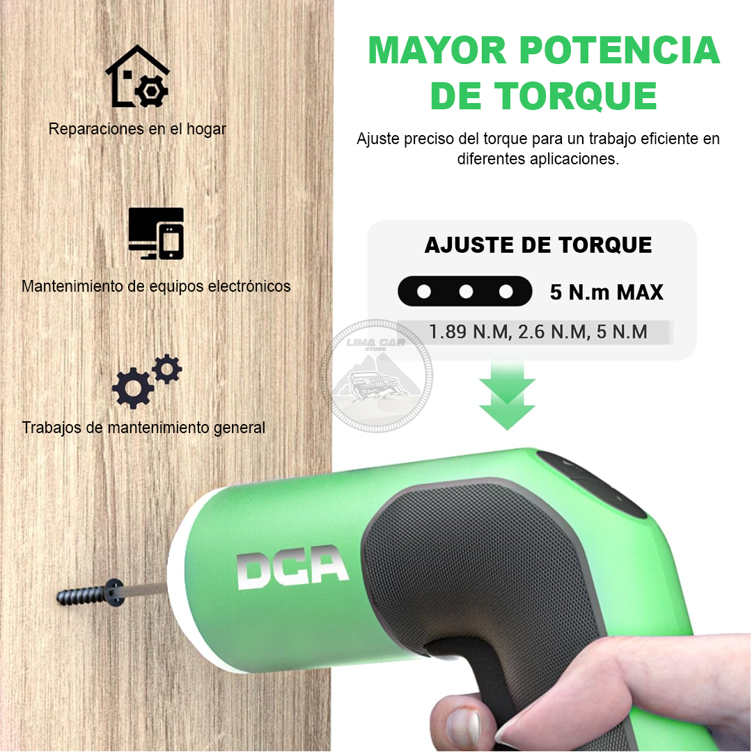 DESTORNILLADOR INALÁMBRICO 4V 2.0AH 5 NM + 18 PUNTAS DCA ADPL05-5 - 2