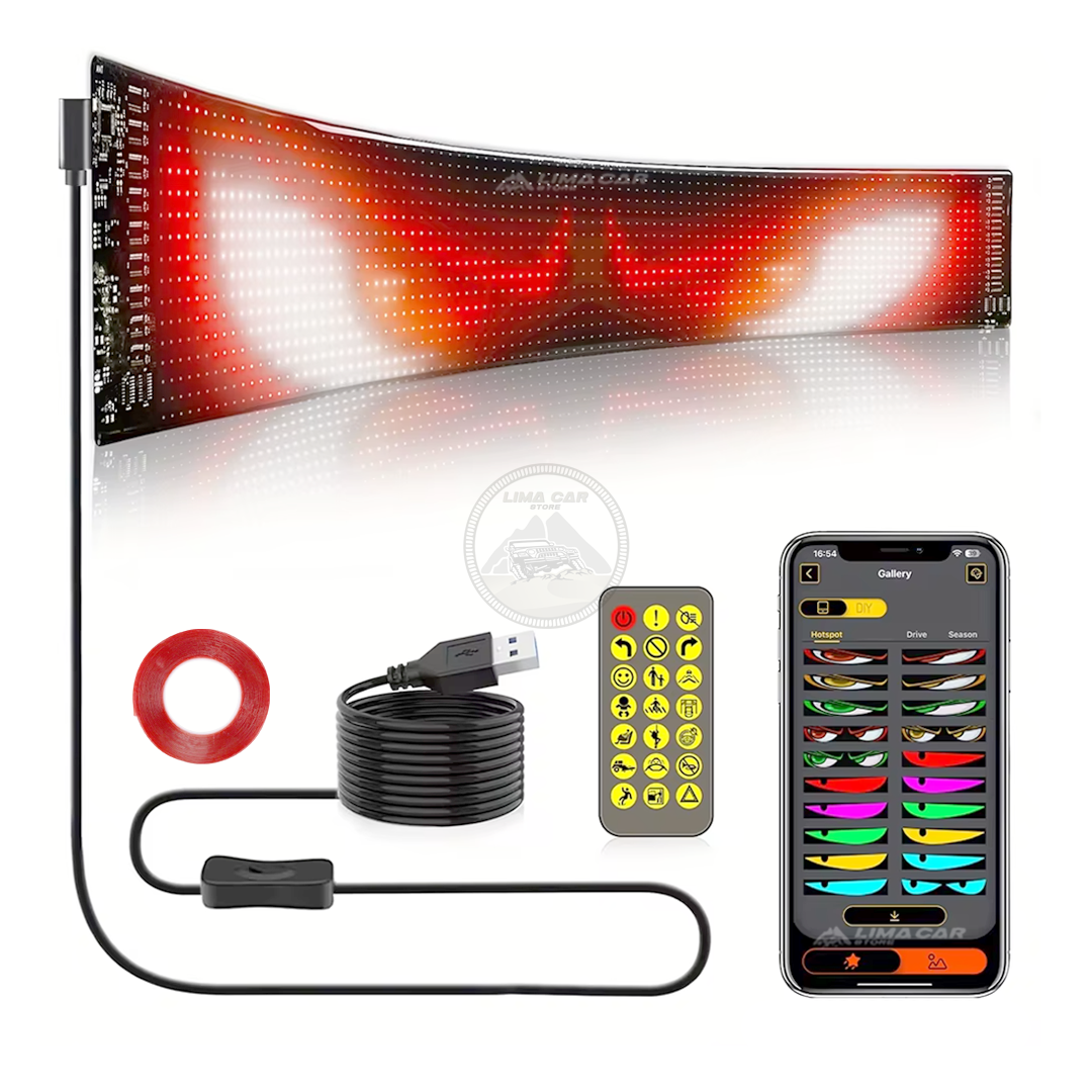 PANEL LED FLEXIBLE PARA AUTO CAMION 12X60CM RGB APP USB - 1