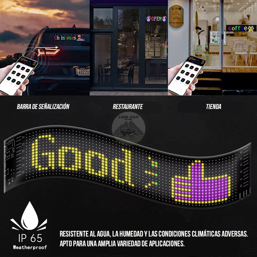 PANEL LED FLEXIBLE PARA AUTO CAMION 12X60CM RGB APP USB - 3