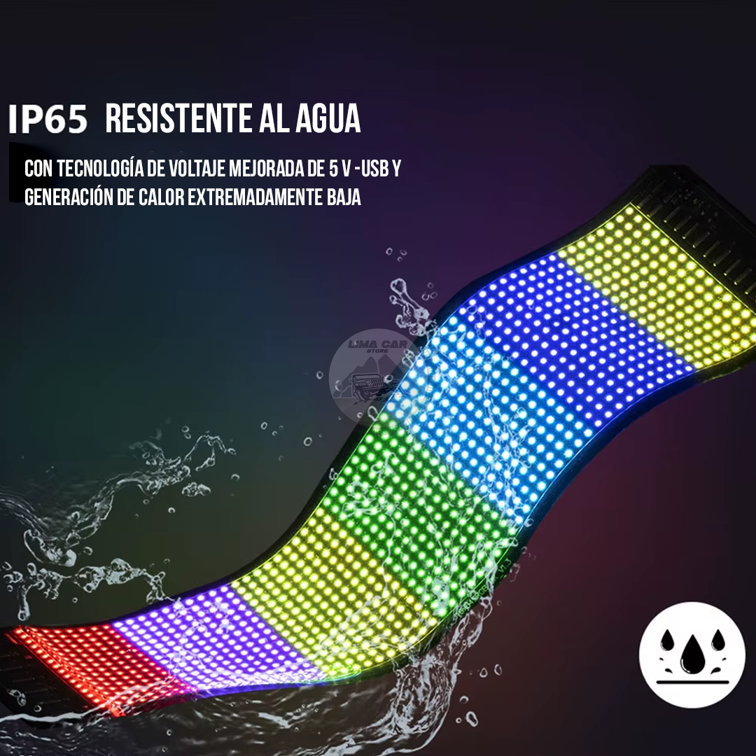 PANEL LED FLEXIBLE PARA AUTO CAMION 12X60CM RGB APP USB - 6