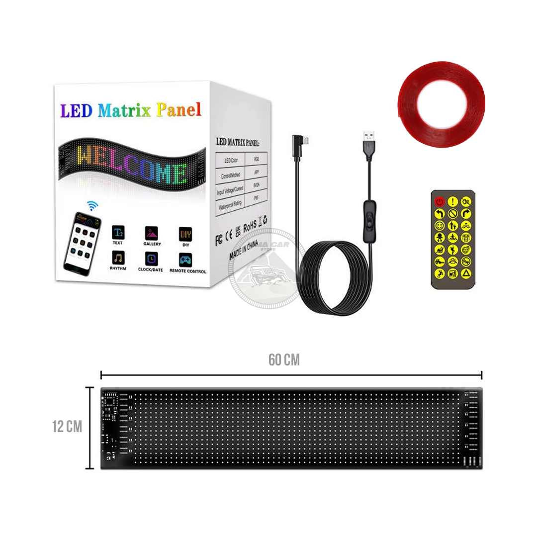 PANEL LED FLEXIBLE PARA AUTO CAMION 12X60CM RGB APP USB - 7