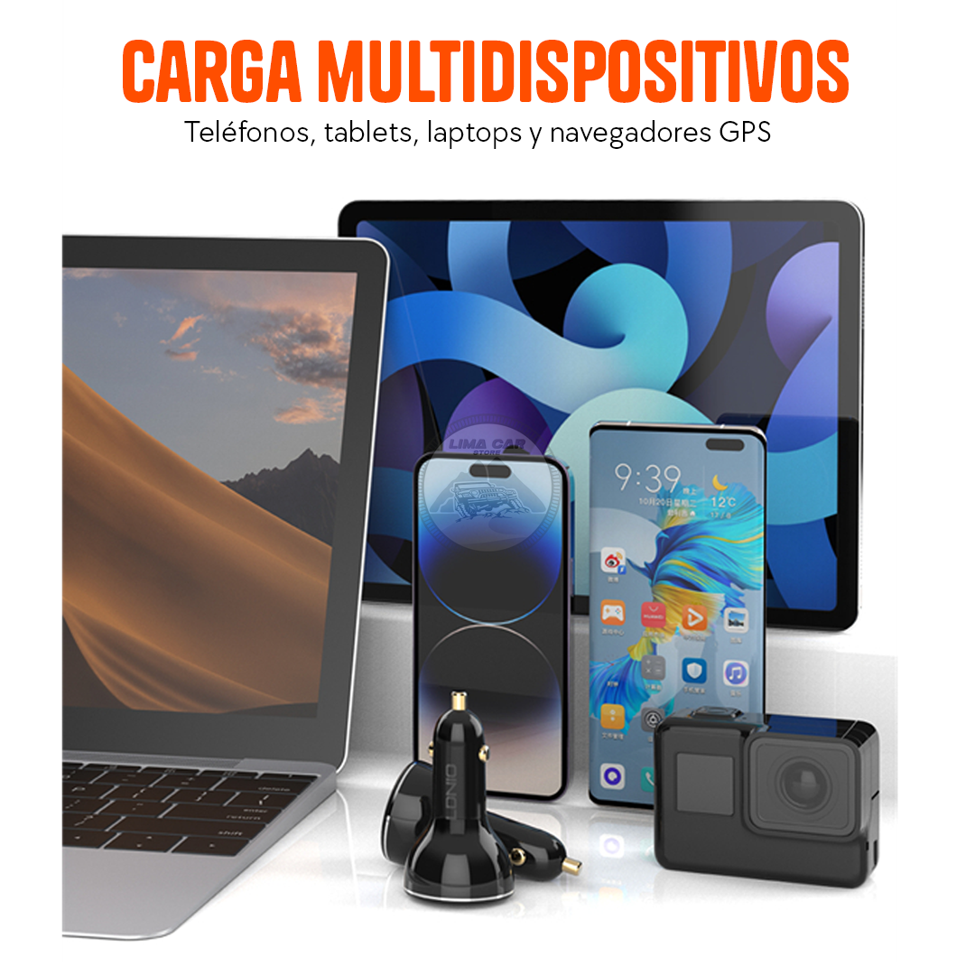 CARGADOR DE AUTO 160W USB/TIPO C X2 + CABLE TIPO C A C LINIO C102 - 4
