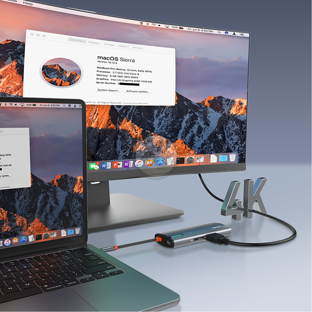 HUB ADAPTADOR 6 EN 1 ETHERNET/HDMI/USB-C 100W/USB X3 LDNIO - 5