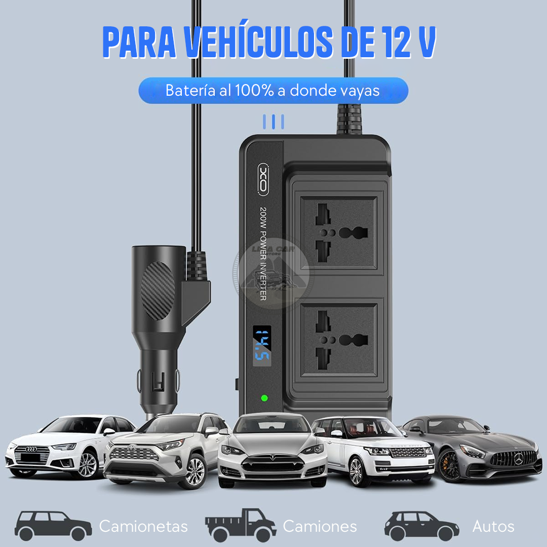 INVERSOR DE CORRIENTE 200W CIGARRERA 12V LED USB/USB-C - 4