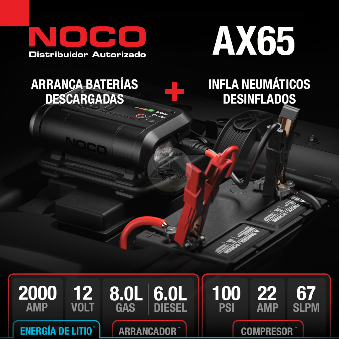 ARRANCADOR DE BATERÍA + COMPRESOR DE AIRE NOCO AX65 - 4