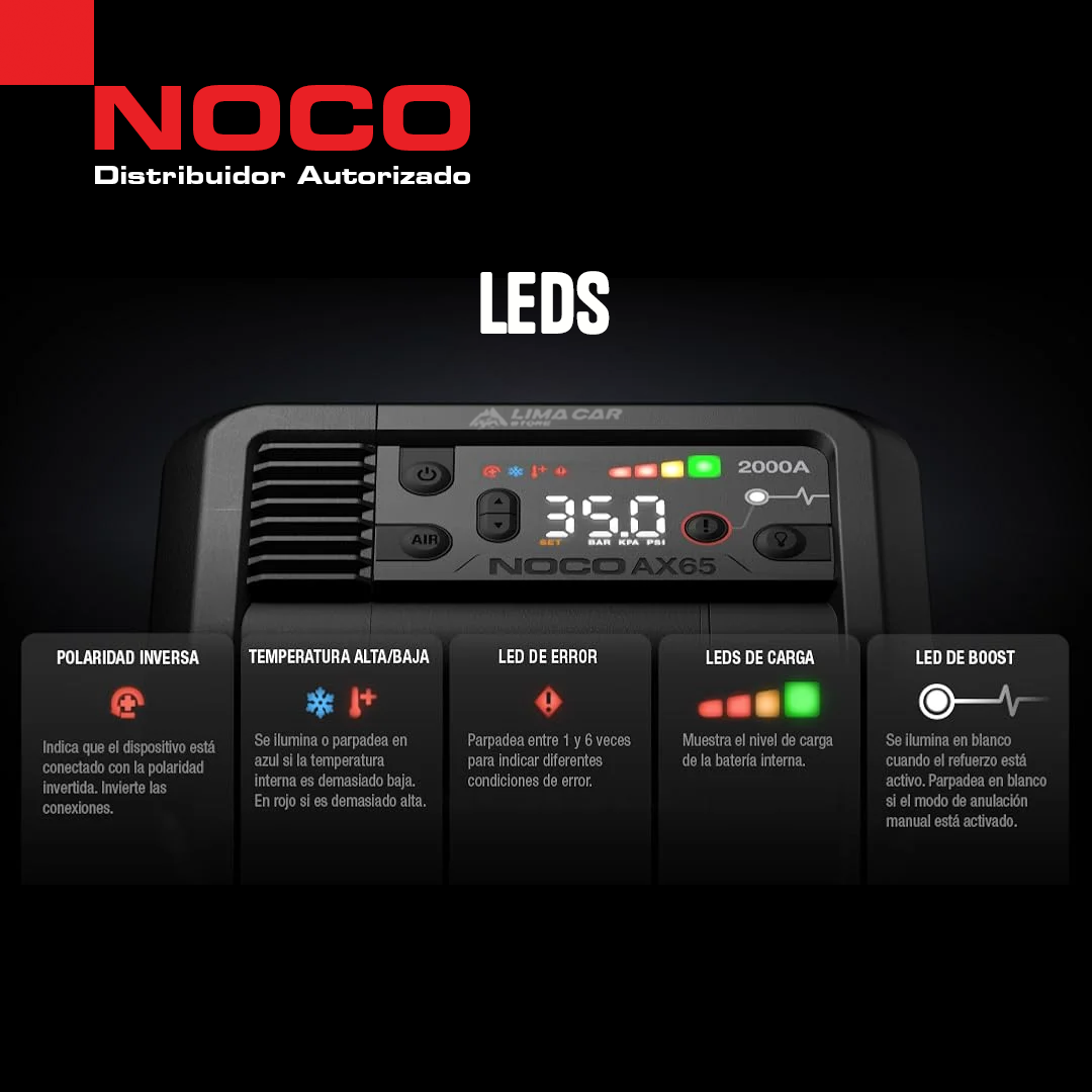ARRANCADOR DE BATERÍA + COMPRESOR DE AIRE NOCO AX65 - 7