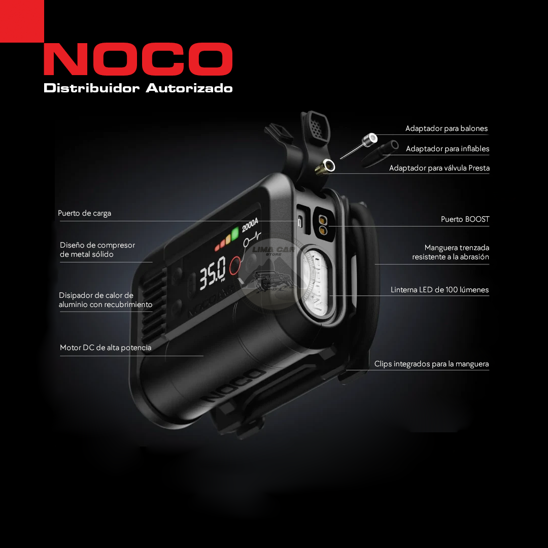 ARRANCADOR DE BATERÍA + COMPRESOR DE AIRE NOCO AX65 - 8