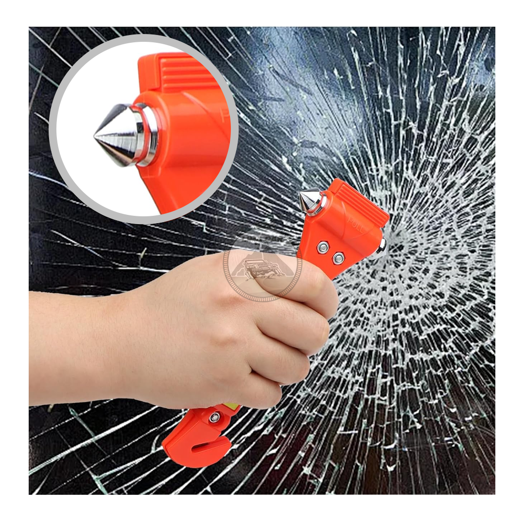 MARTILLO ROMPE VIDRIO EMERGENCIA CORTA CINTURÓN CON CINTA REFLECTORA - 4