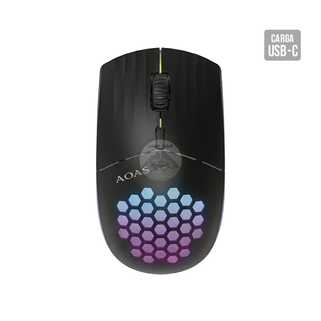 MOUSE GAMER INALÁMBRICO RECARGABLE 4D RGB - 1
